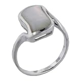 Sterling Silver Mother Of Pearl Leaf Ring