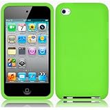 Green Soft Silicone Xylo-Skin Case for the Apple iPod Touch 4 4G (8GB 32GB 64GB) MP3 Player.