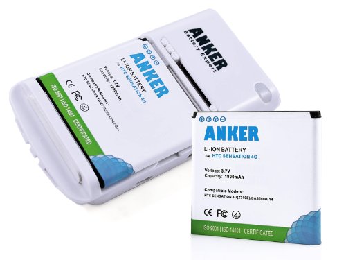 Anker 2 x 1900mAh Battery for HTC Sensation, Sensation XE, Sensation XL, EVO 3D, Mytouch 4G Slide + Free Anker Multi-purpose USB Travel Charger