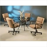 Ravenwood 5 Piece Glass Top Dining Set in Autumn Rust