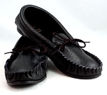 GENTS BLACK LEATHER MOCCASINS LEATHER LINED