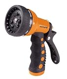 Dramm 12702 Revolver 9-Pattern Premium Garden Hose Nozzle - Orange