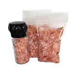 Gourmet Himalayan Sea Salt (Coarse Size) in a Glass Grinder with Two Coarse Salt Refill Packs