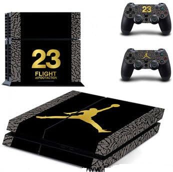 MJ Air Michael Jordan Gold 23 Design Vinyl Sticker Skin Set Playstation 4 PS4