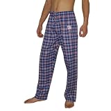 Mens NFL New York Giants Alternate Plaid Finest Cotton Sleepwear / Pajama Pants - Blue & Red (Size: L)