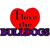 I Love the Bulldogs Temporary Tattoos