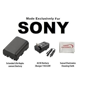 Extended Life Replacement Battery Pack For The Sony NP-FM55H 1800MAH! For Sony Alpha DSLR-A500 DSLR-A550 DSLR-A100 DSLR-A200 DSLR-A300 DSLR-A350 DSLR-A700 DSLR-A900 + 110/220V 1 Hour Home & Car Charger + SSE Cleaning Cloth
