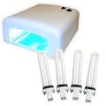 Profi UV Lichth�rtungsger�t Nagelstudio inkl. 4 R�hren - mit Timerschaltung und Dauerschaltung - weiss