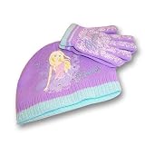 Girl's Barbie Beanie Hat and Gloves Set (4-6)