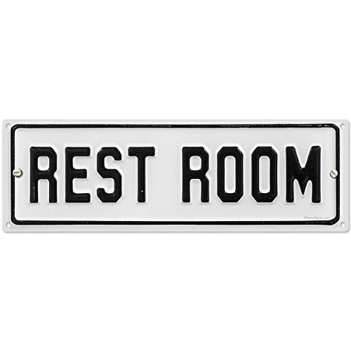Restroom Embossed Look Bathroom Metal Sign Vintage Style 18 x 6