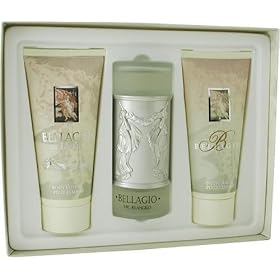 Bellagio By Michaelangelo For Women. Gift Set ( Eau De Parfum Spray 3.4 Oz + Body Lotion 6.8 Oz + Shower Gel 6.8 Oz).