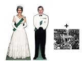 *COMMEMORATIVE DOUBLE PACK* - QUEEN ELIZABETH II AND PRINCE PHILIP - LIFESIZE CARDBOARD CUTOUT (STANDEE / STANDUP) SET - DIAMOND JUBILEE 2012 - INCLUDES 8X10 (25X20CM) STAR PHOTO - FAN PACK #228IMAGE