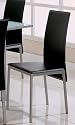 Furniture online: Coaster Leather Dining Chairs, Black-Bonded, Silver Metal Finish, Set of 4