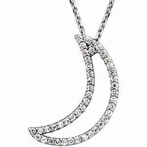 Diamond Halfmoon Pendant Necklace