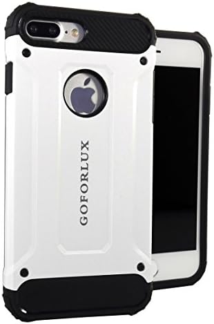 iPhone 7 &amp; 7 Plus Case, GoForLux - Armor [Shockproof, Dustproof and Anti-scratch] Heavy Duty Armor Rugged Dual Layer (iPhone 7 Plus White)