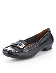Footglove™ Original Leather Wide Fit Buckle Trim Moccasins