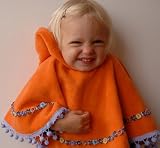 Skipping Hippos Edna Persimmon Orange Poncho