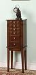 Jewelry Armoire with Pyramid Design Front in Coffee Finish