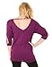Caramel Cantina Maternity Top with Dolman Sleeves and Open Back (Medium, Plum)