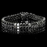 Classy 2 Row Mens Hip Hop Black Gold Inspired CZ Blackout Bracelet