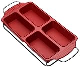 Roshco Silicone Four In One Loaf Pan with Sled, Red