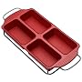 Roshco Silicone Four In One Loaf Pan with Sled, Red
