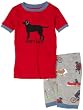 Hatley Boys 2-7 Ruff Life Short Pajama Set,Red,4