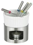 Tolles Schokoladen Fondue Set / Schokoladenfondue SET, mit Porzellan Schale, St�nder aus Edelstahl, Teelicht und Fonduegabeln, H-24681