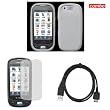Samsung Highlight T749 Combo Trans. Clear Silicon Skin Case + LCD Screen Protector + USB Data Charge Sync Cable for Samsung Highlight T749 + Free LiveMyLife Wristband