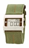 Fat Face Ladies digital green canvas strap watch