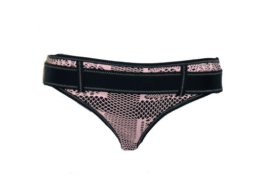 Becca Black Pink Crochet Swimsuit-bottom w/Belt L