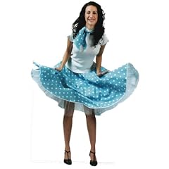 Rockn Roll Rock Rock n Roll Faschingskost�m aqua blau mit passendem Schal 50er Jahre Kleid Tellerrock