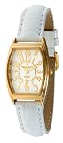 Peugeot Women's 3021WT Gold-Tone White Leather Strap Watch