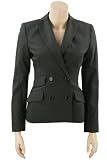 SOLID WOOL STRETCH DOUBLE BLAZER