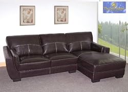 ONE NEW CONTEMPORARY L-SHAPE SECTIONAL LEATHER SOFA-BM8383