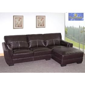 ONE NEW CONTEMPORARY L-SHAPE SECTIONAL LEATHER SOFA-BM8383