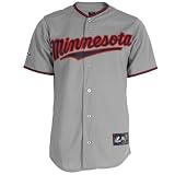 MLB Men's Minnesota Twins Joe Nathan Grey Short Sleeve 6 Button Synthetic Replica Baseball Jersey Spring 2012  (Grey, X-Large)