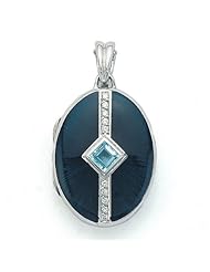 Victor Mayer 18K Gold Diamond Locket With Aquamarine 18K White Gold