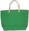 Cotton Colorful Citrus Green Large Tote Bag with Leather Handle 22"Lx14.5"H