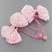 Pink / Toddler/Girl/Teenager Lace Bow Shpaed with Tiny Rose Hair Elastic / Rubber Band/Headband/PonyTail Holder (6140-1)