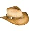 New 2-Tone Woven Cowboy Cowgirl Hat with Beaded Band