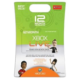 Xbox 360 Live Subscription Gold Card