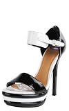 Cutit Color Block Triple Platform Heels BLACK