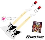 PS3 Guitar Hero Aerosmith for PS3 + 2 x Nyko Frontman White Wireless Guitar Controller for PS3