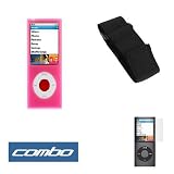 Baby Pink Durable Flexible Soft Silicone Skin Case + Premium Reusable LCD Screen Protector + Elastic Armband for Apple ipod Nano Chromatic 8GB, 16GB 4G 4th Generation