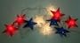 American Red White Blue Star String Light Set - 10 Lighted Stars