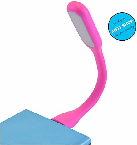ANTI Shop, Portable USB LED Lamp with Adjustable Flexible Arm for Notebook Computer, or Power bank. Outdoor or private reading, Energy Savings, Gift, Night Reading lamp (Rose Pink)