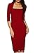 Viwenni® Women's Chic Summer Solid Red Bodycon Office Work Party Dresses
