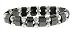 Hematite Bracelet - Tanker with Silver Colored Roses