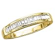 14K Yellow Gold 1/4 ct. Baguette Cut Diamond Bridal Wedding Band (Highest Quality)